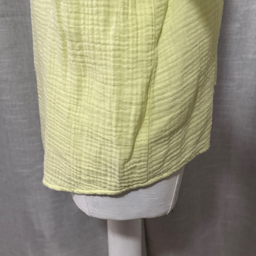 CeCe brand 100% Cotton PopOver Top-Sz M-Light Key Lime Color-Textured-EUC - Picture 8 of 12